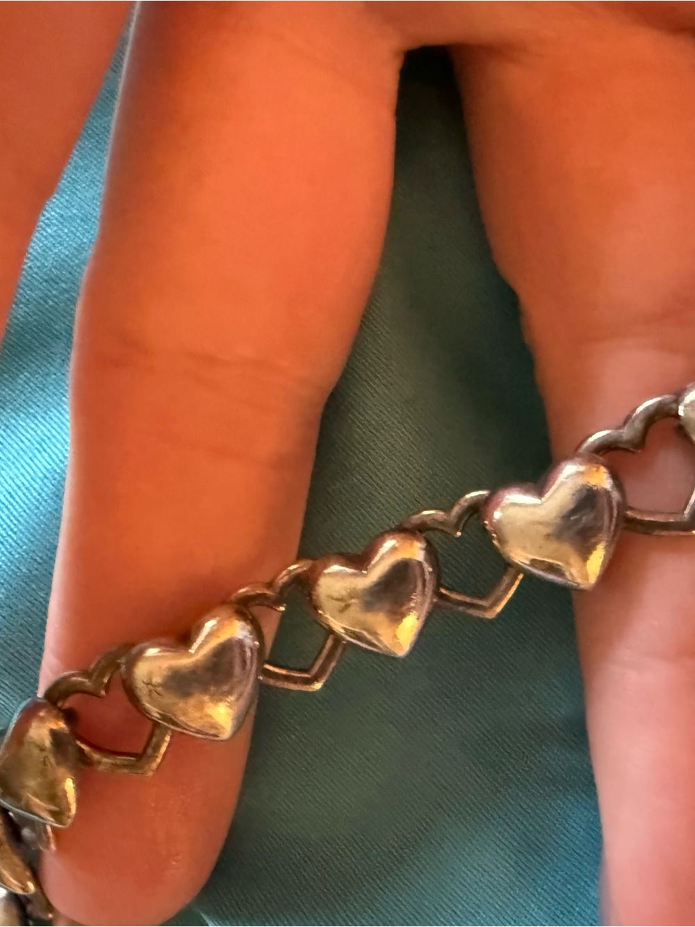 Tiffany & Co. Silver PUFF Heart Link Bracelet